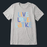 Live Love Latke Hanukkah Design<br><div class="desc">Celebrate the joy of Hanukkah with this colourful "Live Love Latke" design. Featuring bright colours and playful typography,  this graphic is perfect for a variety of products,  from home decor to gifts. Add a touch of holiday spirit and deliciousness to your space with this fun and festive design.</div>