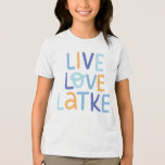 Live Love Latke Hanukkah Design<br><div class="desc">Celebrate the joy of Hanukkah with this colourful "Live Love Latke" design. Featuring bright colours and playful typography,  this graphic is perfect for a variety of products,  from home decor to gifts. Add a touch of holiday spirit and deliciousness to your space with this fun and festive design.</div>