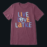 Live Love Latke Hanukkah Design<br><div class="desc">Celebrate the joy of Hanukkah with this colourful "Live Love Latke" design. Featuring bright colours and playful typography,  this graphic is perfect for a variety of products,  from home decor to gifts. Add a touch of holiday spirit and deliciousness to your space with this fun and festive design.</div>