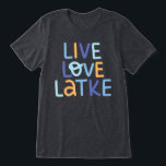 Live Love Latke Hanukkah Design<br><div class="desc">Celebrate the joy of Hanukkah with this colourful "Live Love Latke" design. Featuring bright colours and playful typography,  this graphic is perfect for a variety of products,  from home decor to gifts. Add a touch of holiday spirit and deliciousness to your space with this fun and festive design.</div>