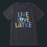 Live Love Latke Hanukkah Design<br><div class="desc">Celebrate the joy of Hanukkah with this colourful "Live Love Latke" design. Featuring bright colours and playful typography,  this graphic is perfect for a variety of products,  from home decor to gifts. Add a touch of holiday spirit and deliciousness to your space with this fun and festive design.</div>