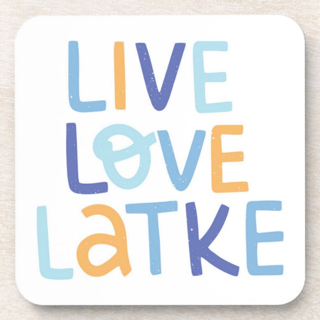 Live Love Latke Hanukkah Design Coaster (Front)