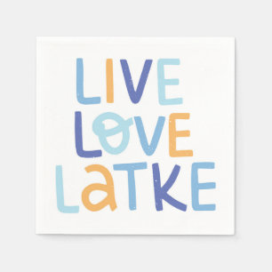 Live Love Latke Hanukkah Design Napkin