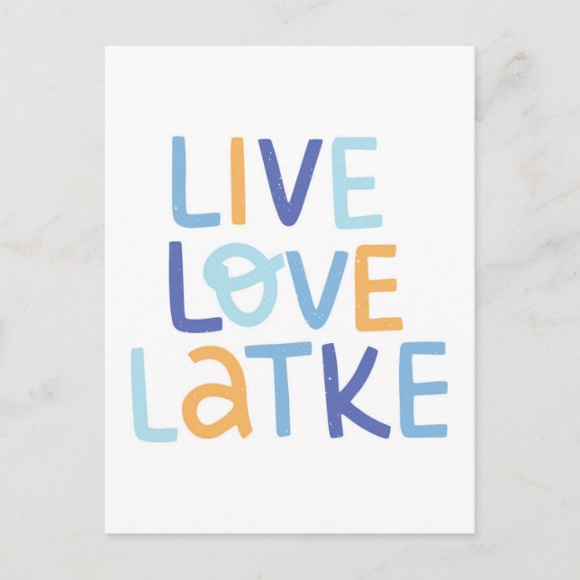 Live Love Latke Hanukkah Design Postcard (Front)