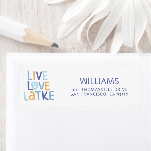 Live Love Latke Hanukkah Design Return Address Label (Insitu)