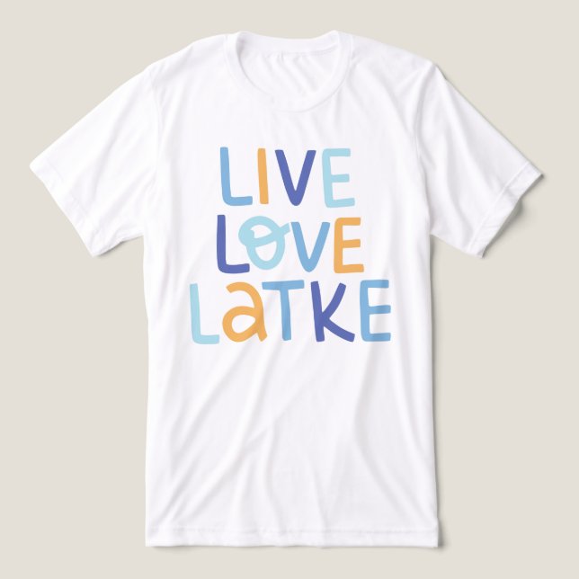 Live Love Latke Hanukkah Design Tri-Blend Shirt (Design Front)