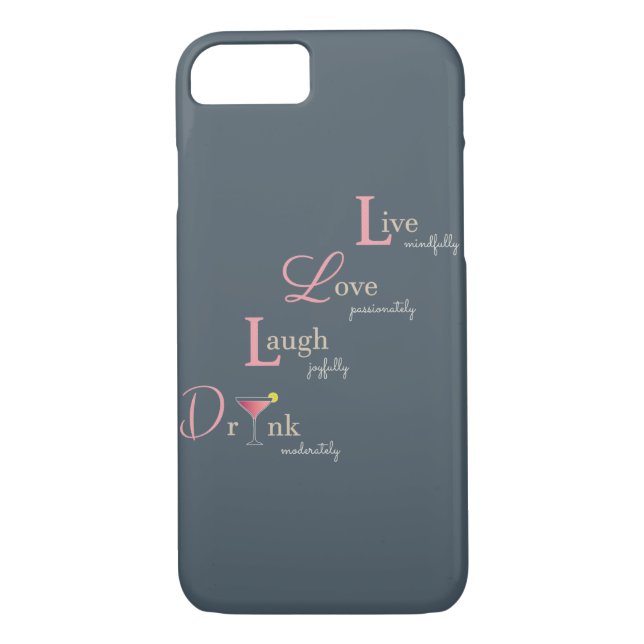 Live Love Laugh and Drink cocktail Case-Mate iPhone Case (Back)