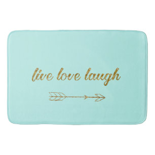 Live Love Laugh Arrow Gold Glitter Sparkle Large Bath Mat