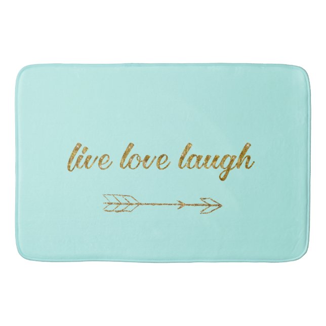 Live Love Laugh Arrow Gold Glitter Sparkle Large Bath Mat (Front)