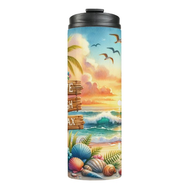 Live Love Laugh Beach Thermal Tumbler (Front)