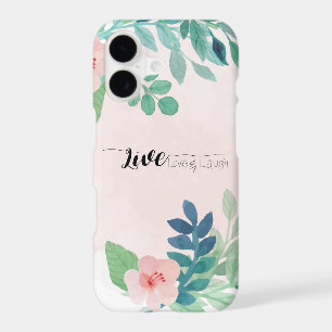 Live, Love, Laugh Boho Floral Watercolor Design