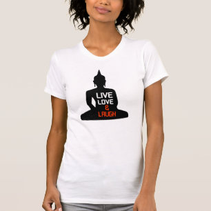 Live love laugh buddha black silhoutte T-Shirt