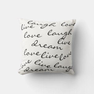 live love laugh dream typography pillow