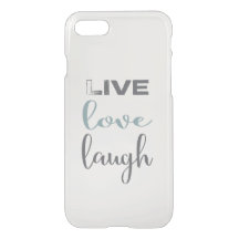 Live Love Laugh In Grey Blue Typography