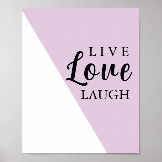 Live Love Laugh Motivational Typography Poster