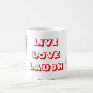 Live, Love, Laugh Sharp Pei Puppy Dog Coffee Mug
