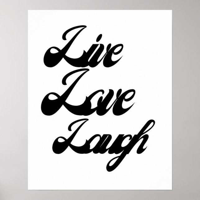 Live Love Laugh Typography| Inspirational  Poster (Front)