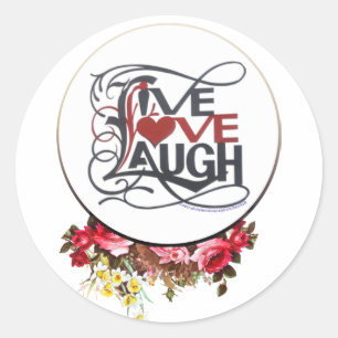 LIVE LOVE LAUGH VIBRANT ROUND(2)   Sticker