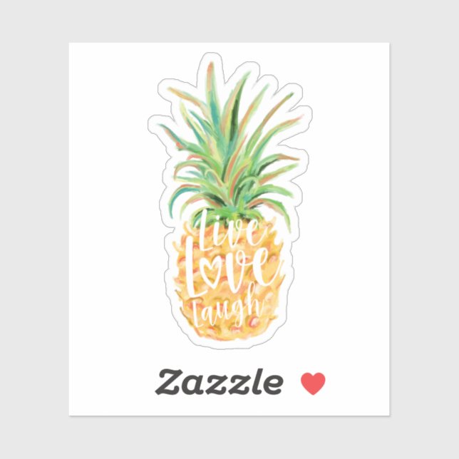 Live Love Laugh Watercolor Pineapple Fruit (Sheet)