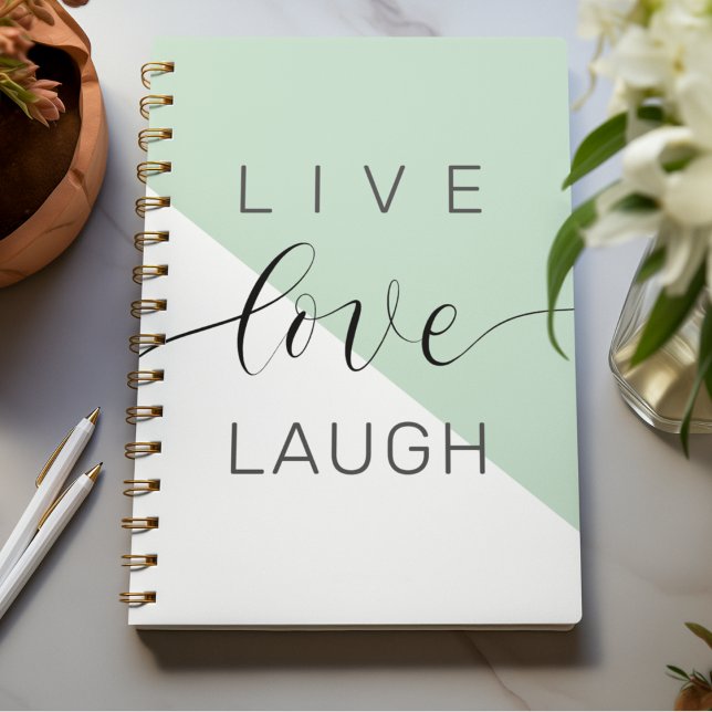 Live Love Laught Positive Motivation Mint Quote Notebook (Creator Uploaded)