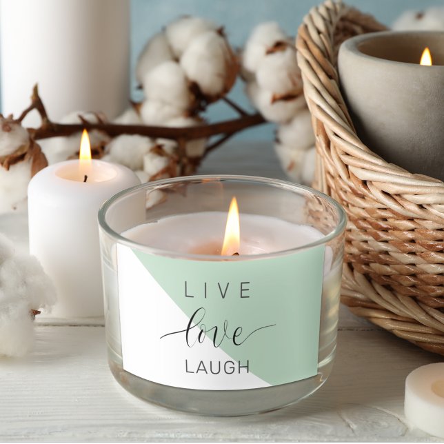 Live Love Laught Positive Motivation Mint Quote Rectangular Sticker (Creator Uploaded)