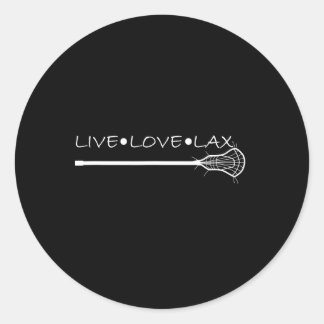Live Love Lax Lacrosse With Wand Design For Women  Classic Round Sticker