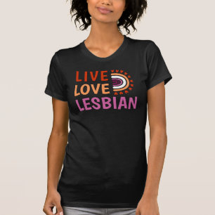 Live love lesbian celebrate diversity boho rainbow T-Shirt