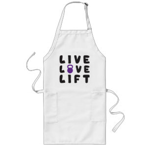 Live, Love, Lift Fitness Gym Long Apron