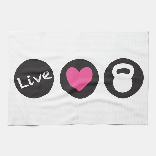 Live Love Lift - Tea Towel (Horizontal)