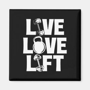 Live Love Lift - Workout Gym Weightlifting Bodybui Magnet