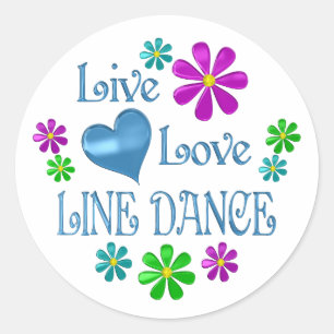 Live Love Line Dance Classic Round Sticker