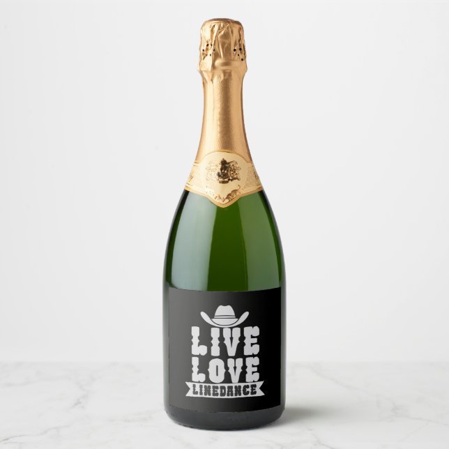 Live Love Linedance Sparkling Wine Label (Front)