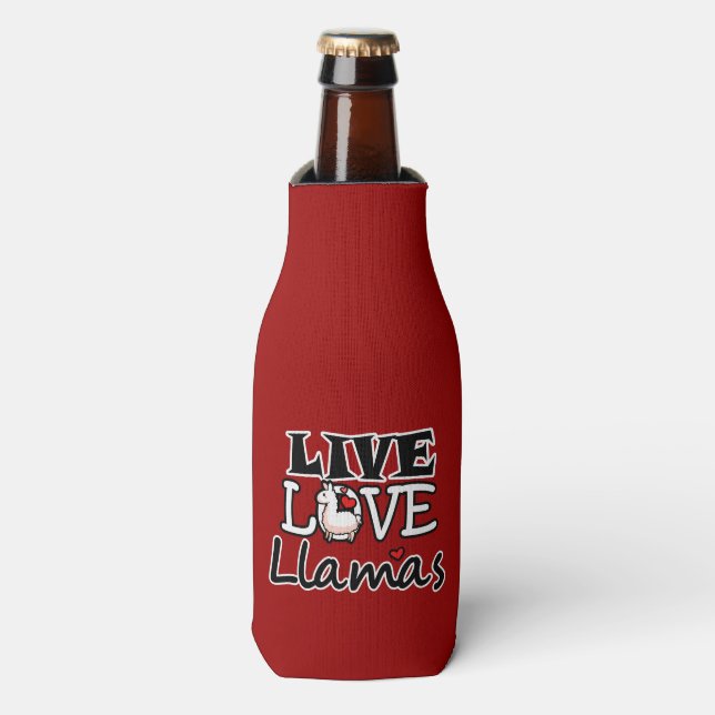 Live Love Llamas Bottle Cooler (Bottle Front)
