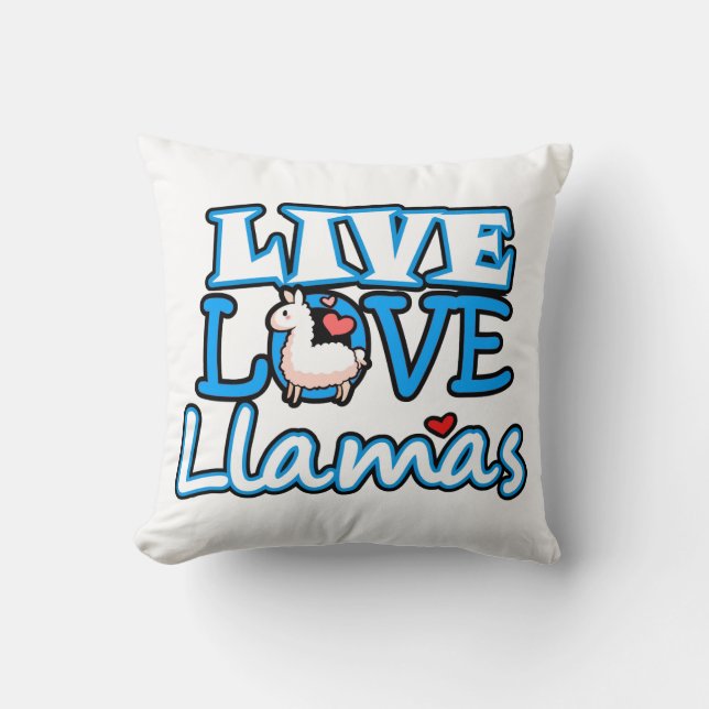 Live, Love, Llamas Cushion (Front)