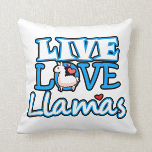 Live, Love, Llamas Cushion
