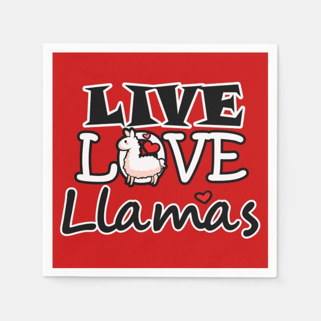 Live, Love, Llamas Napkin (Front)