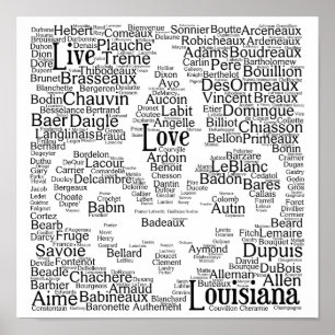 Live, Love, Louisiana Last Names Fleur - De - Lis Poster