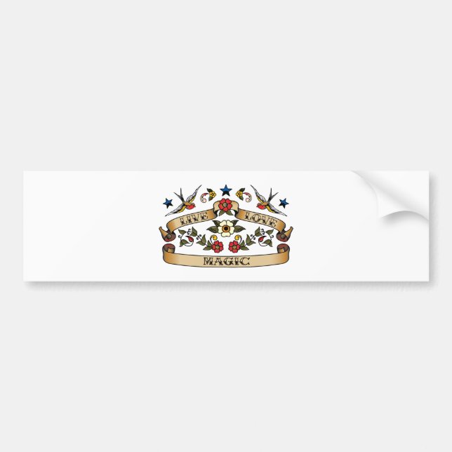 Live Love Magic Bumper Sticker (Front)