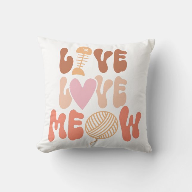 Live Love Meow Cushion (Front)