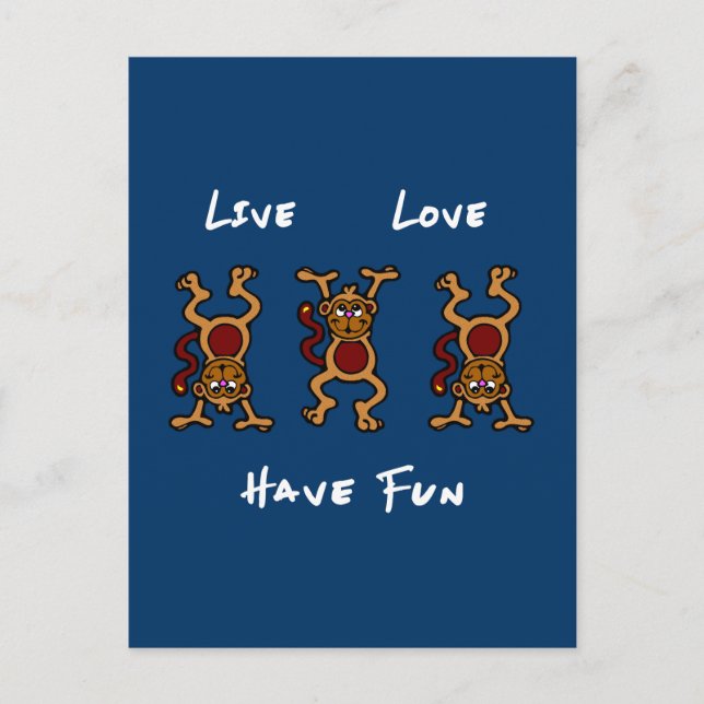 Live Love Monkey Postcard (Front)