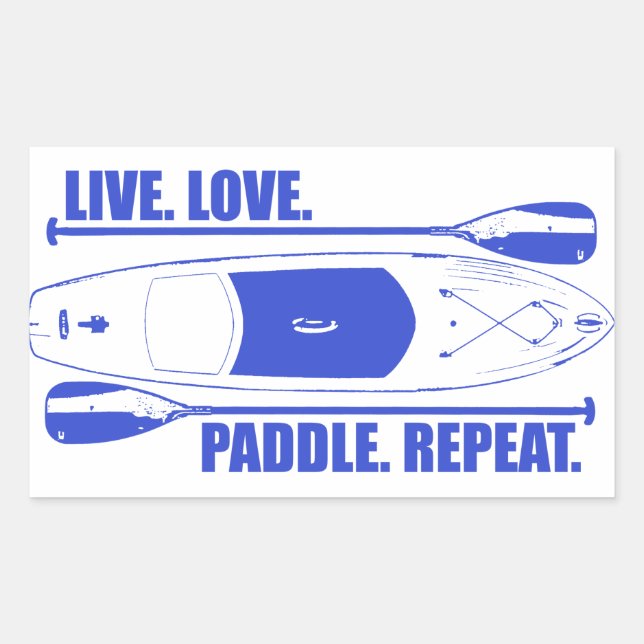 Live Love Paddle Repeat Rectangular Sticker (Front)