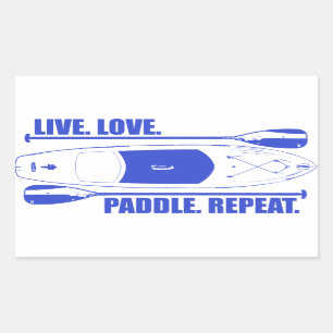 Live Love Paddle Repeat Rectangular Sticker