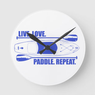Live Love Paddle Repeat Round Clock