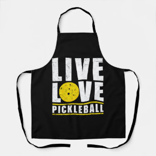 Live Love Pickleball Funny Pickle ball Lover Gift  Apron