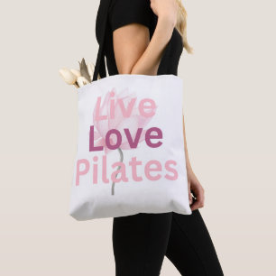 Live Love Pilates Lotus Wellness Calm Gift for Her Tote Bag