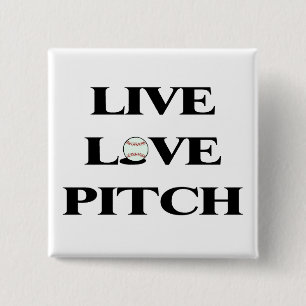 Live Love Pitch 15 Cm Square Badge