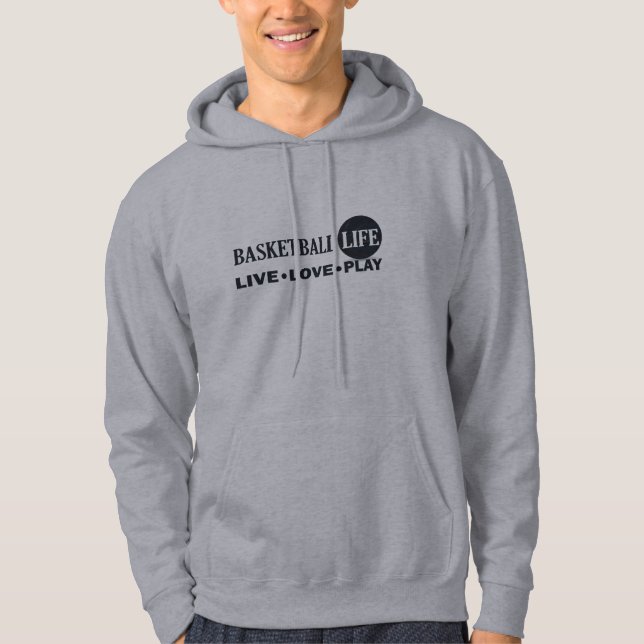 live love play basketball hoodie (Front)
