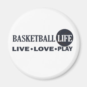 live love play basketball life blue text magnet