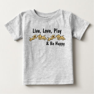 Live, Love, Play & Be Happy W/Dogs Toddler Tee