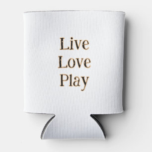Live love play black orange sports player modern q can cooler
